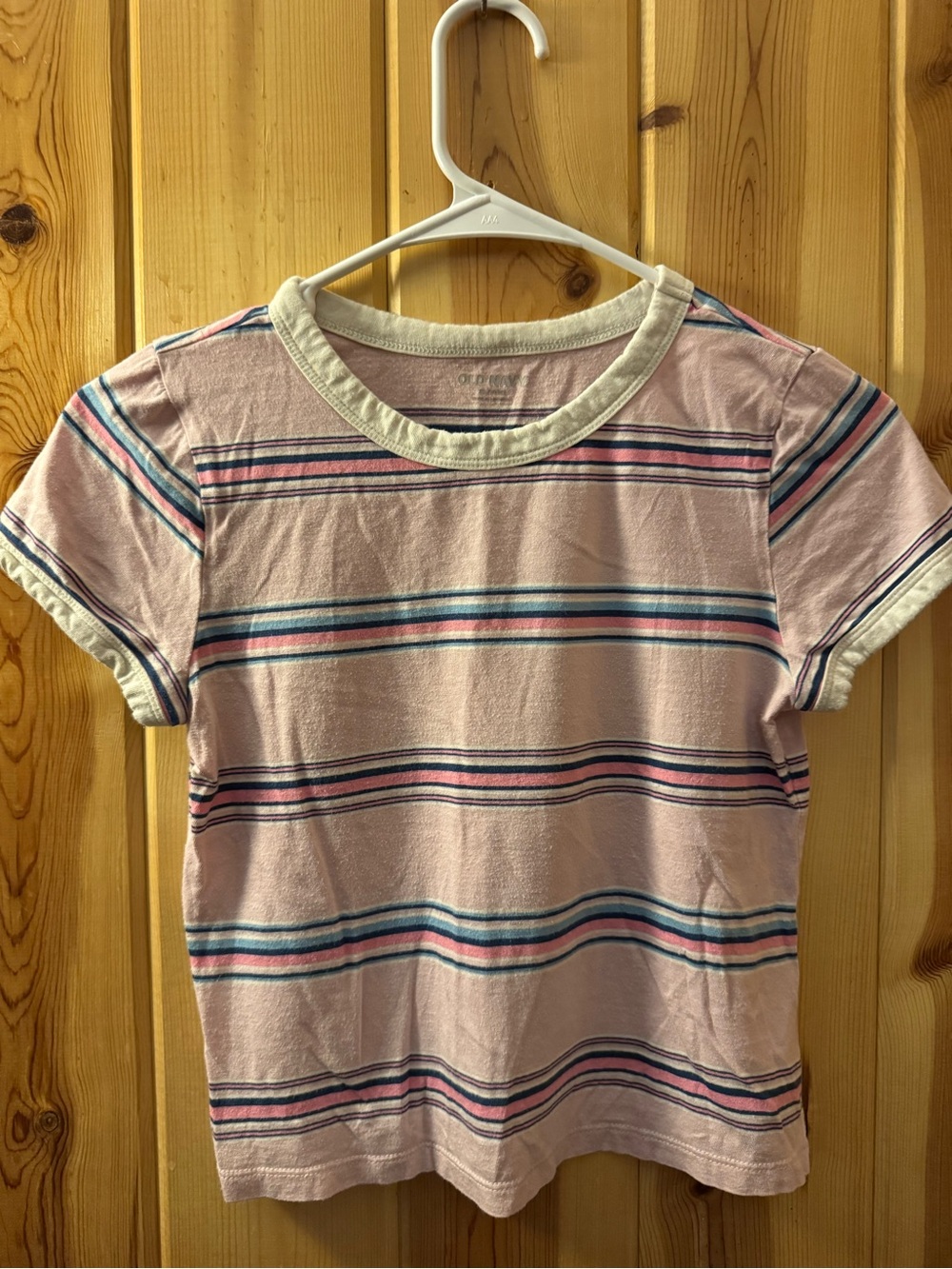 Old Navy Pink Striped Short Sleeve Tee